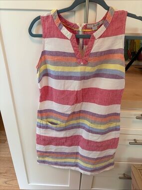 Boden striped linen summer dress 6R